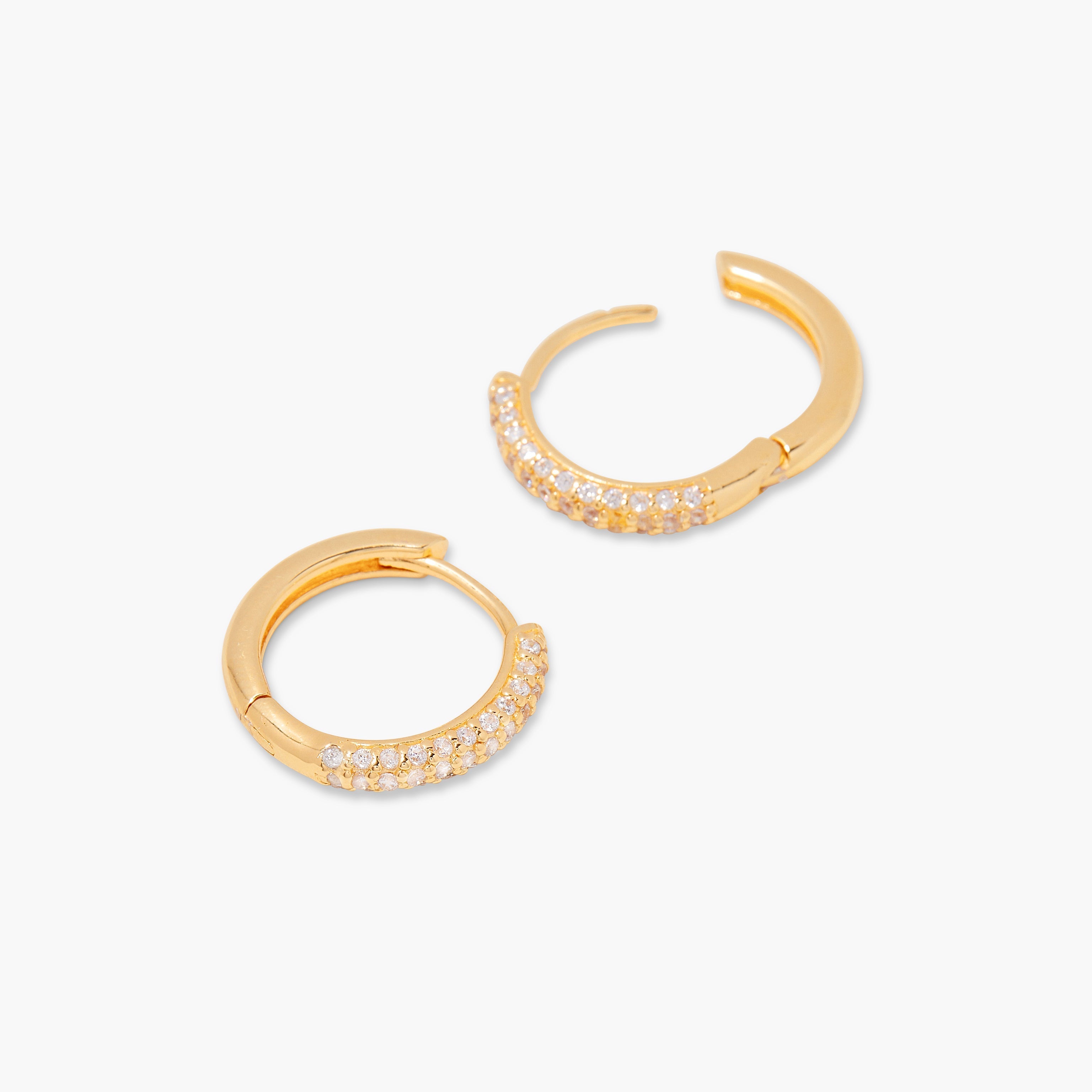 14K Gold Aureline Diamond Hoops