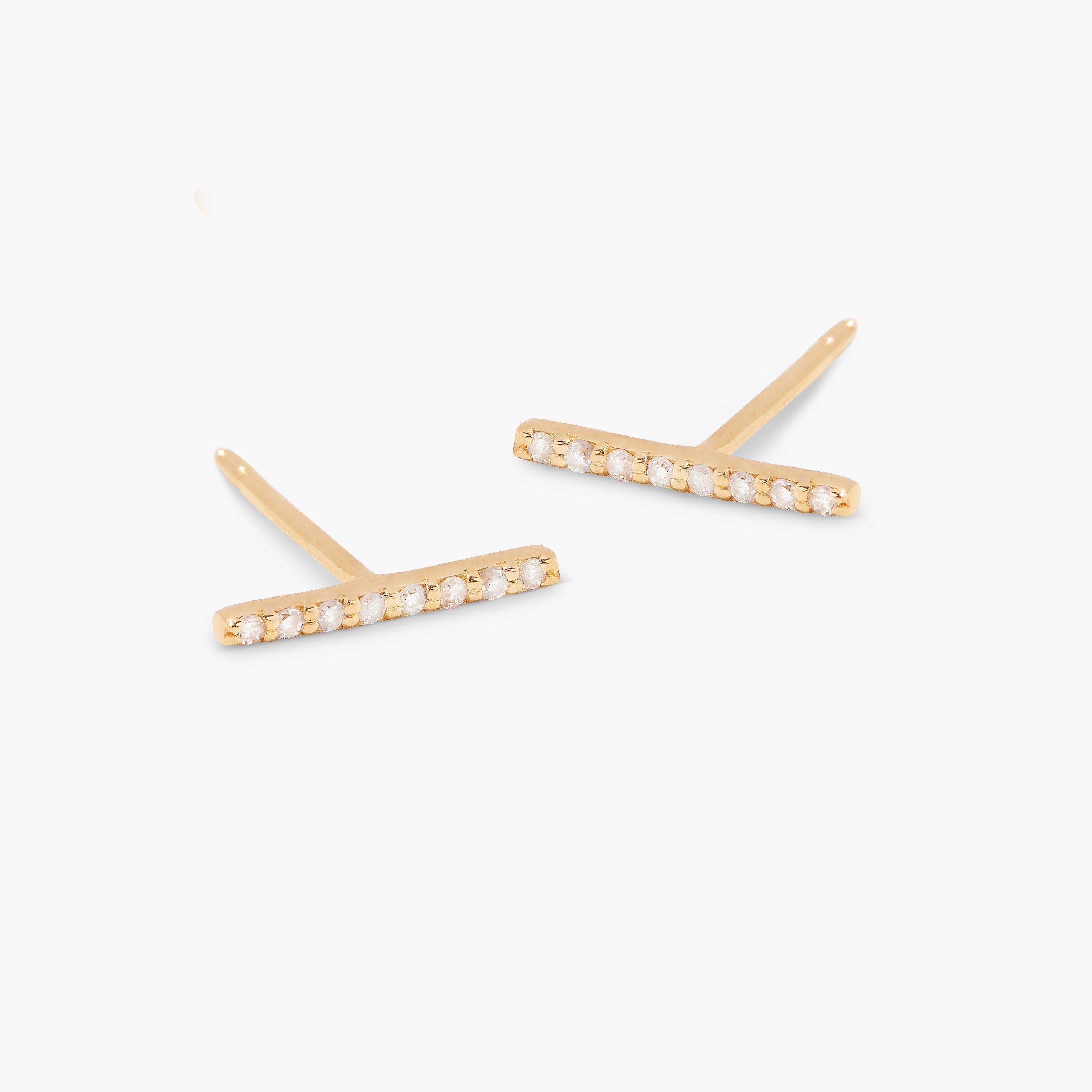 14K Gold Seraphine Brilliant Bar Earrings