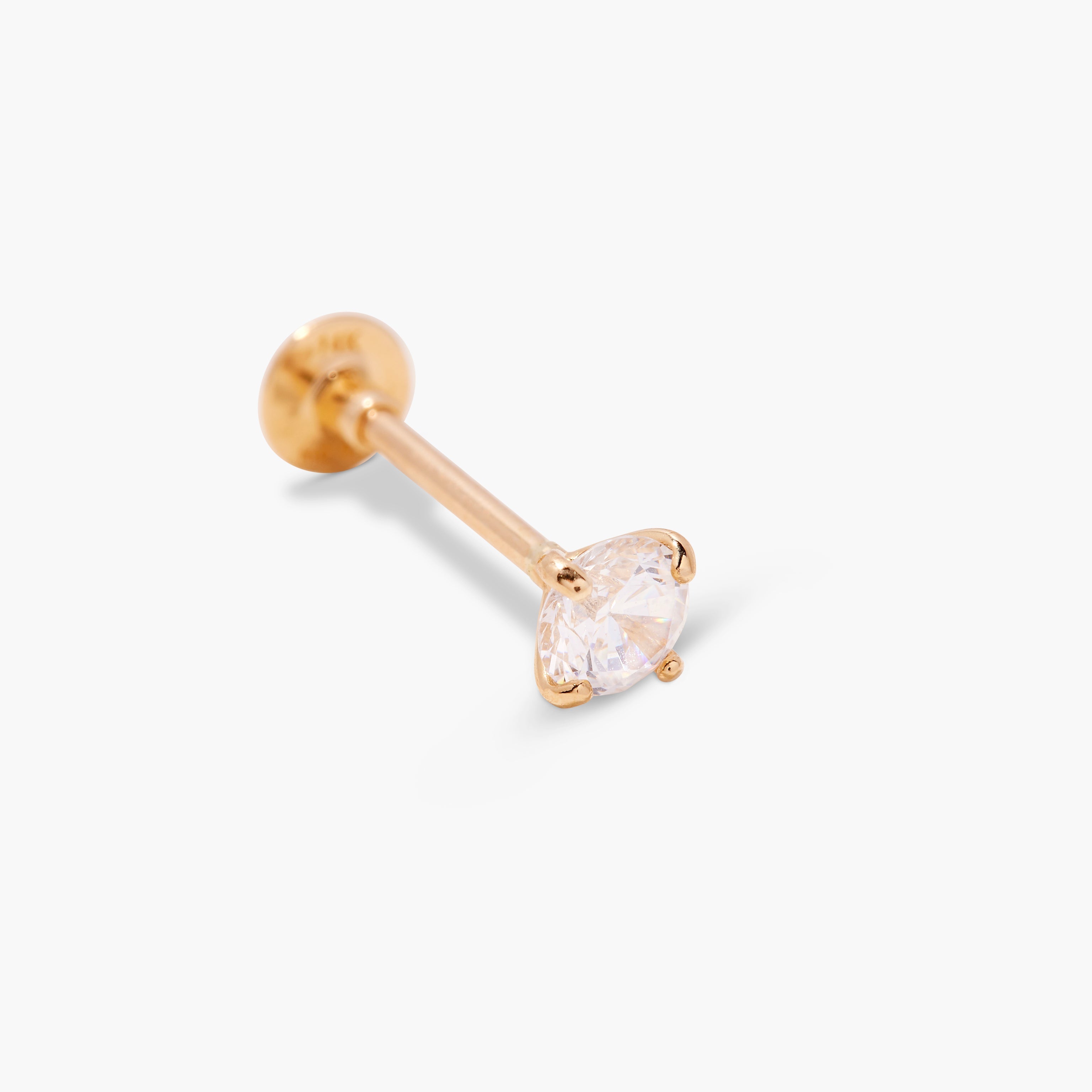 14K Gold Elara Brilliant Flat Back Stud