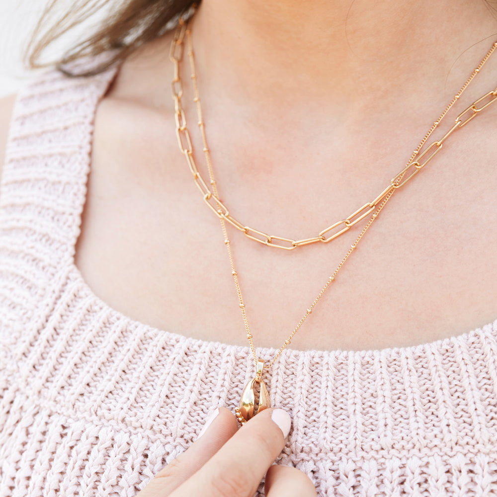 14K Gold Aurelle Paperclip Necklace