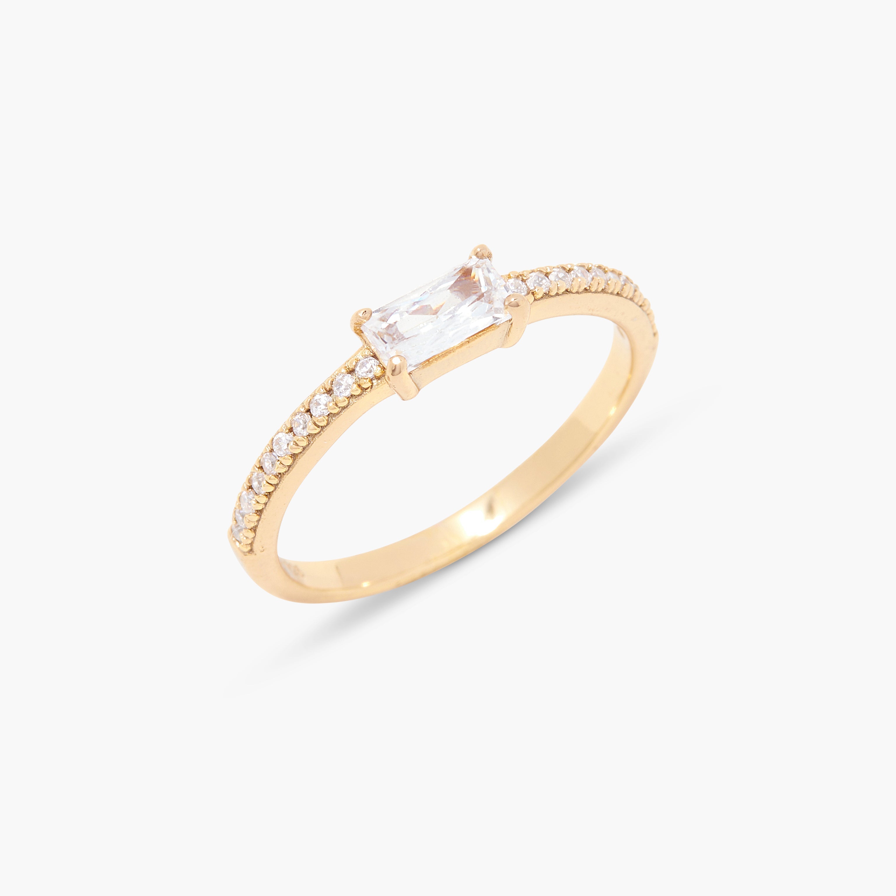 14K Gold Clarisse CZ Baguette Ring