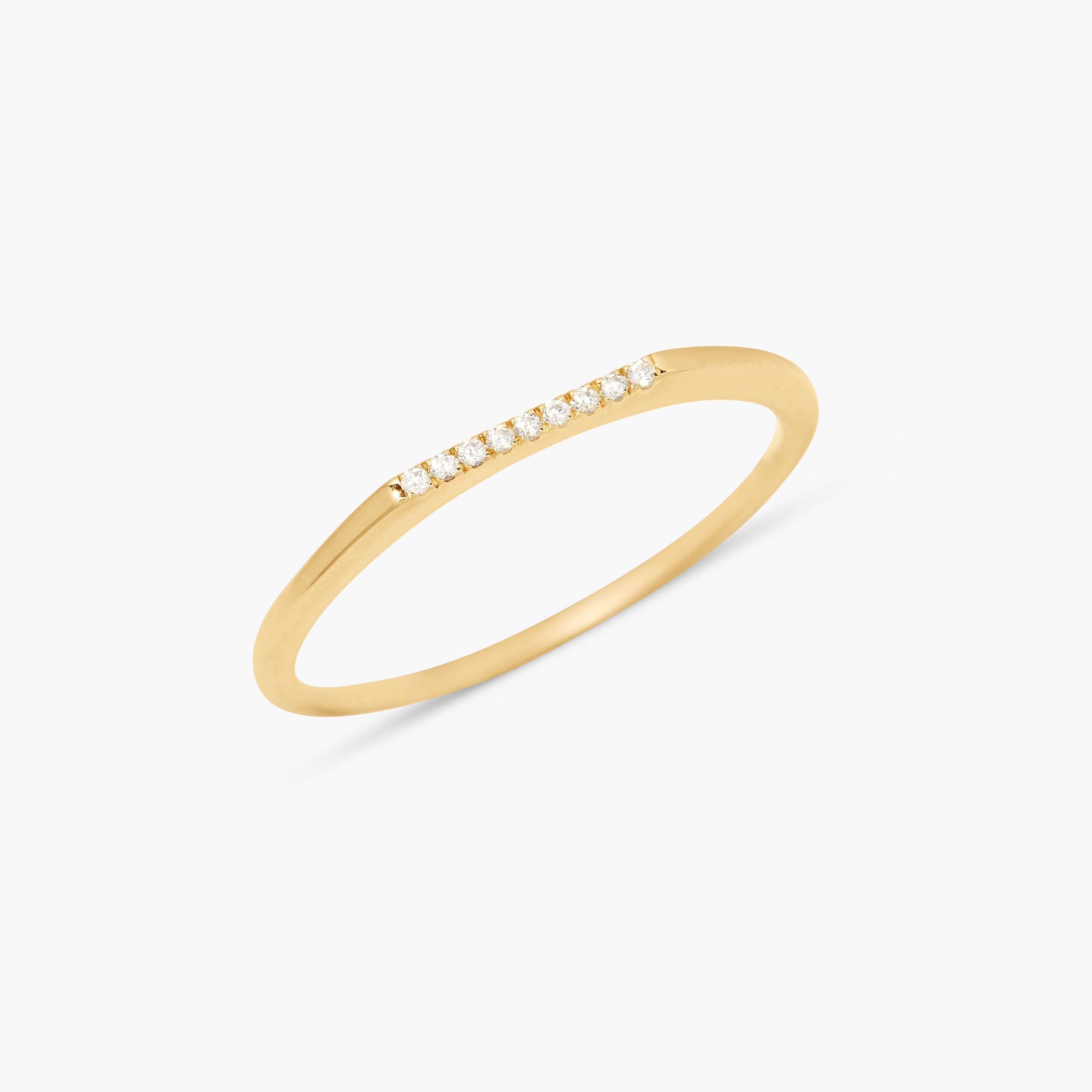14K Gold Aurelle Diamond Bar Ring