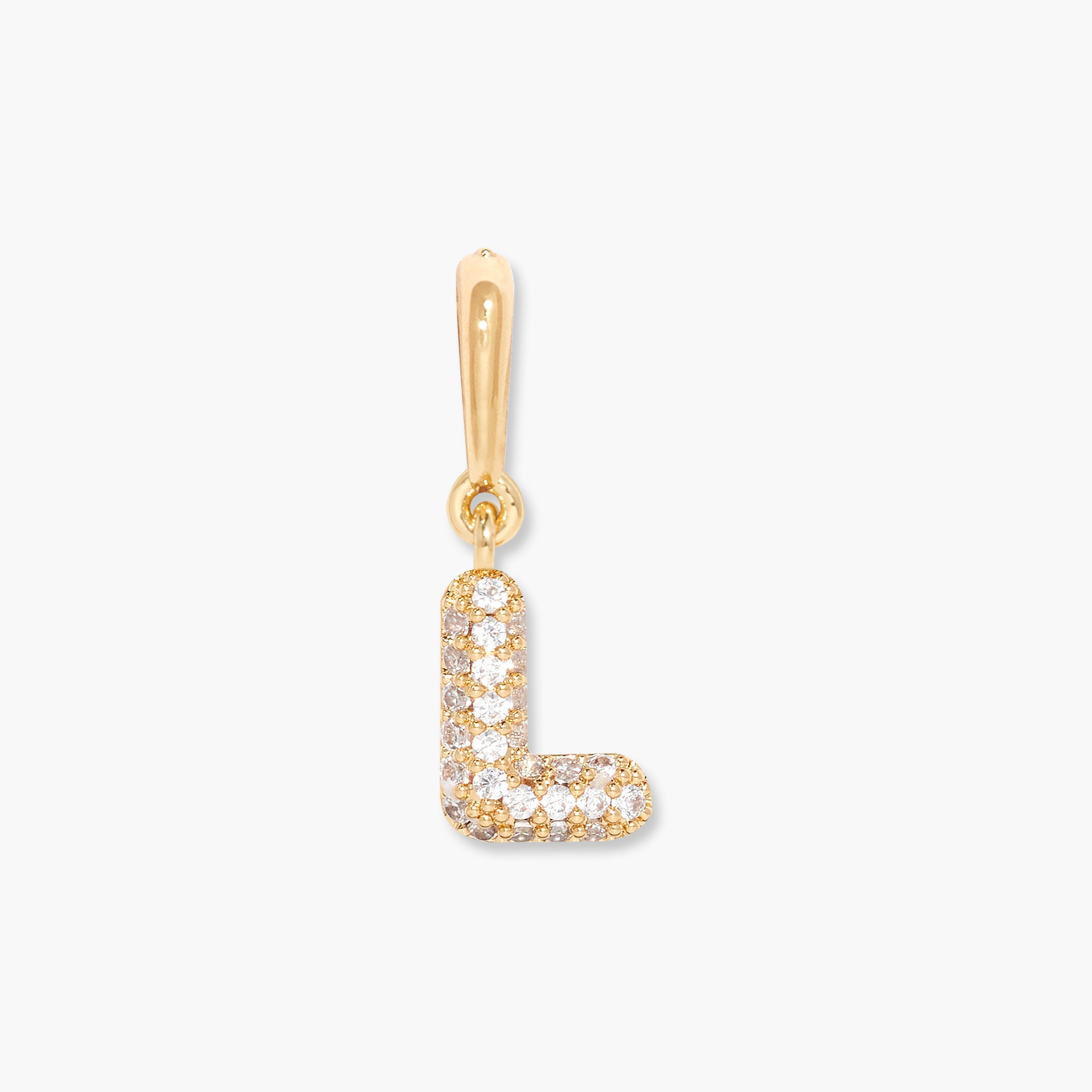14K Gold Aureline Crystal Initial Charm
