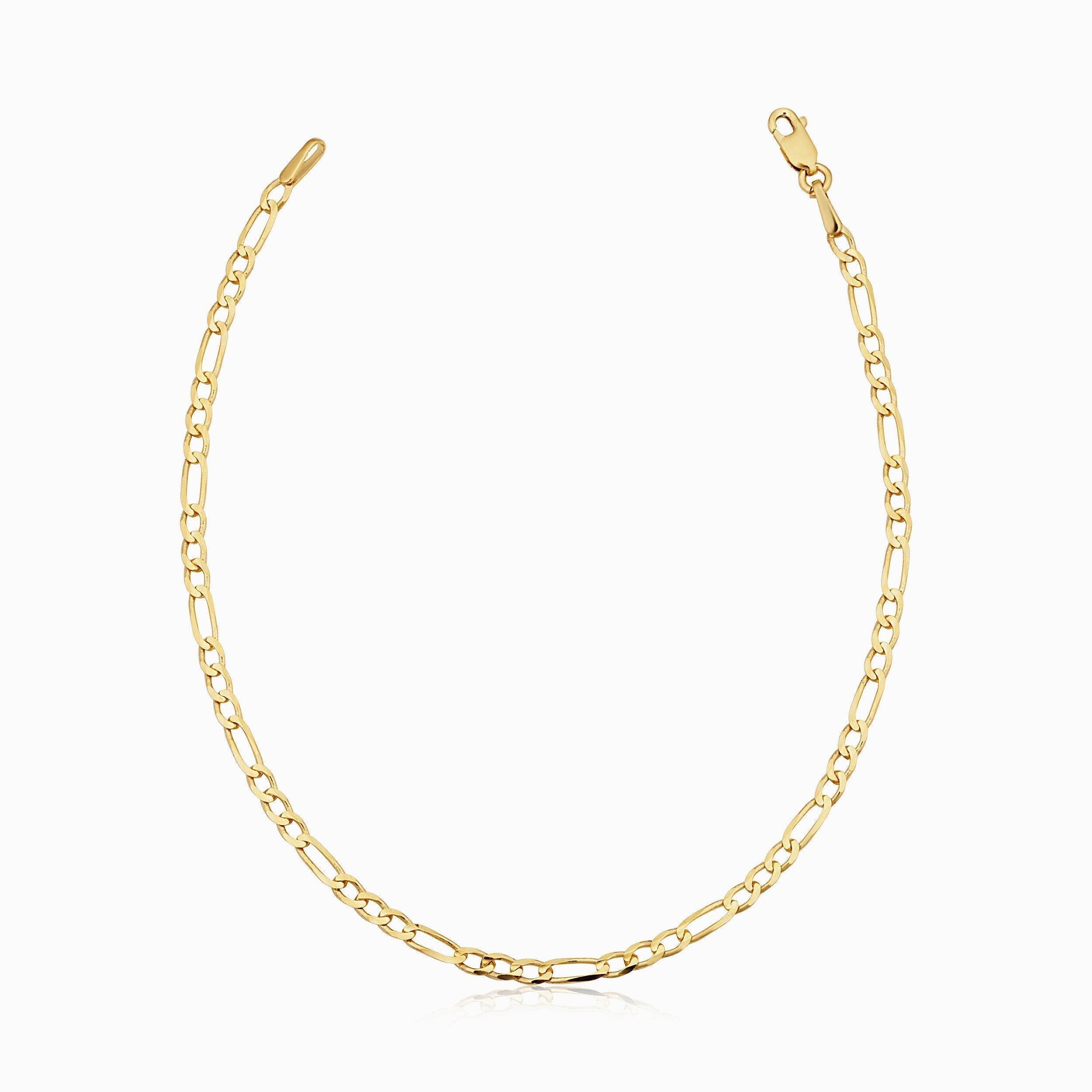 10K Gold Florentine Figaro Chain Bracelet