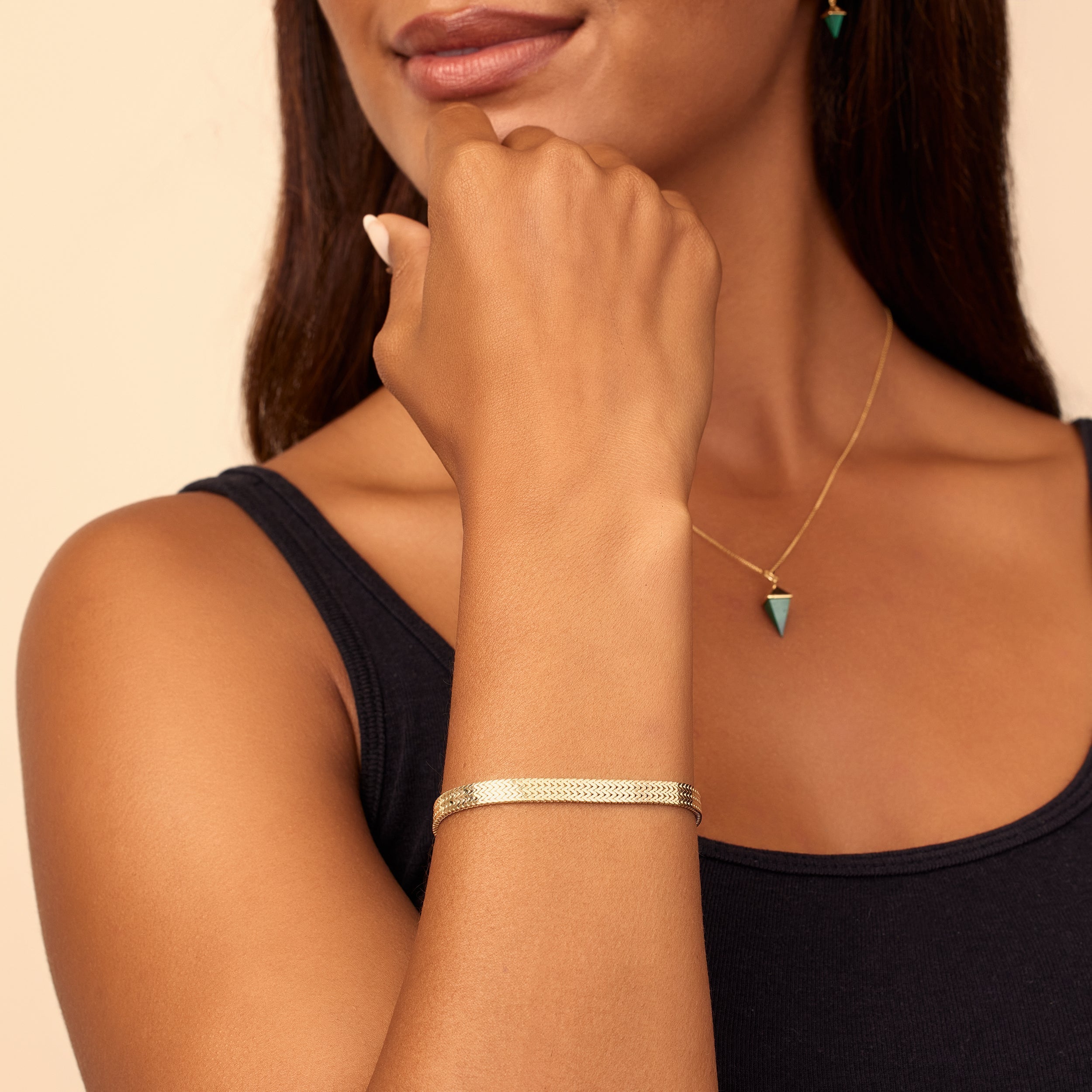 10K Gold Chevron Link Bracelet