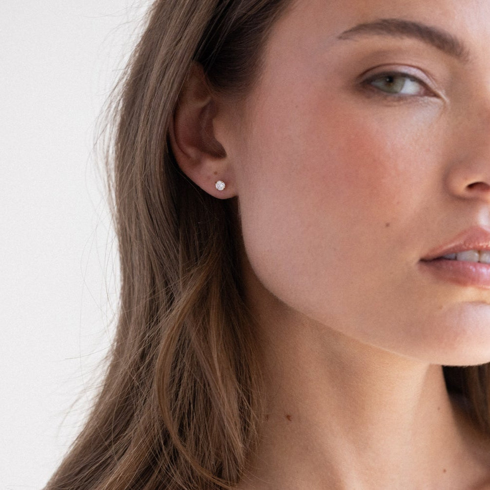 14K Gold Elara Brilliant Flat Back Stud