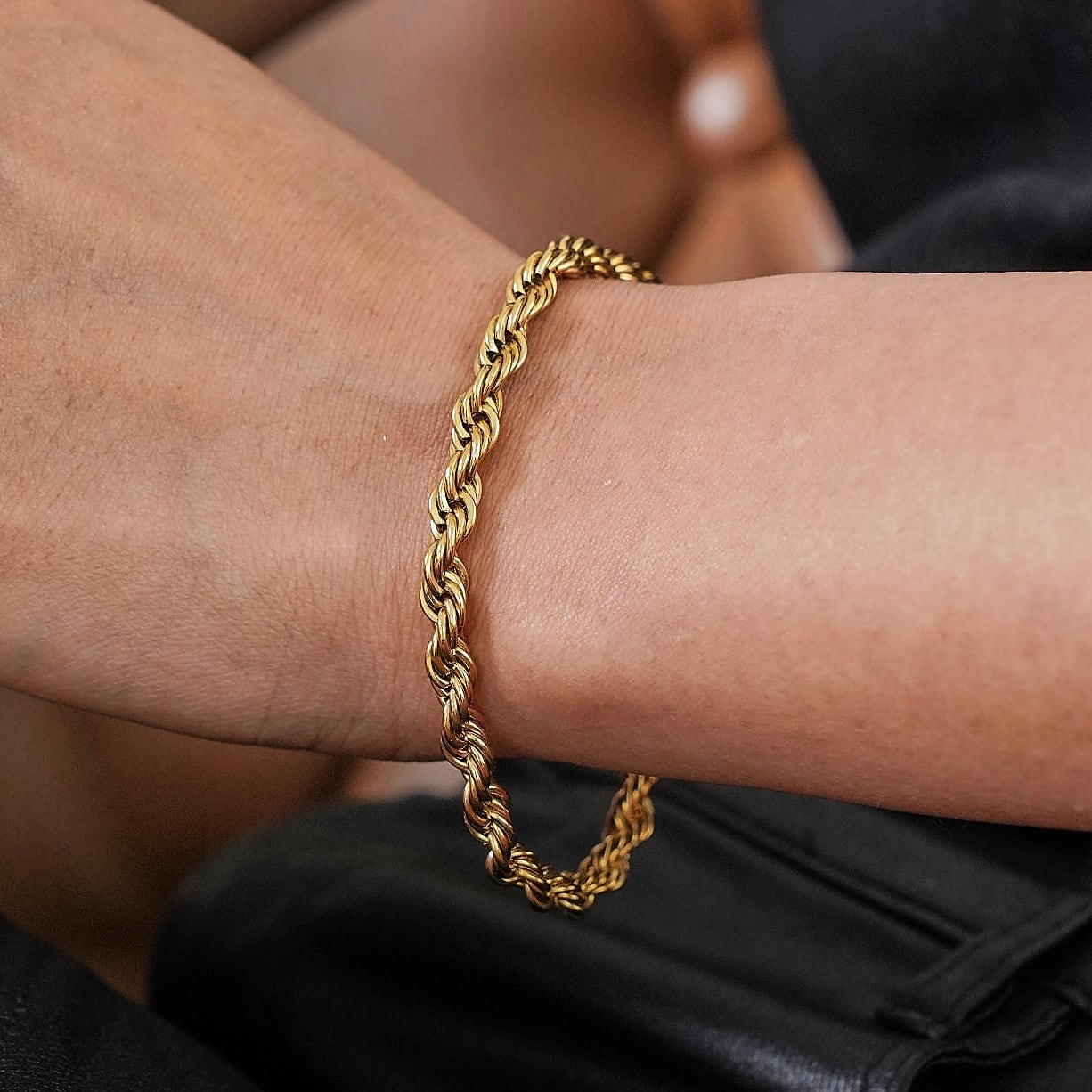 14K Gold Petal Twist Bracelet