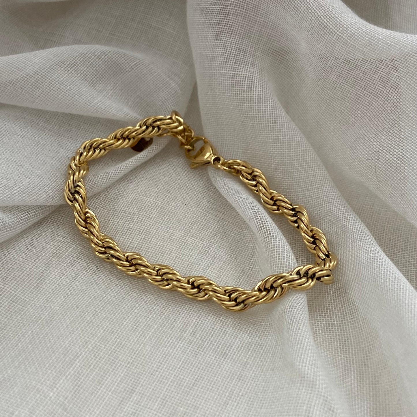14K Gold Petal Twist Bracelet