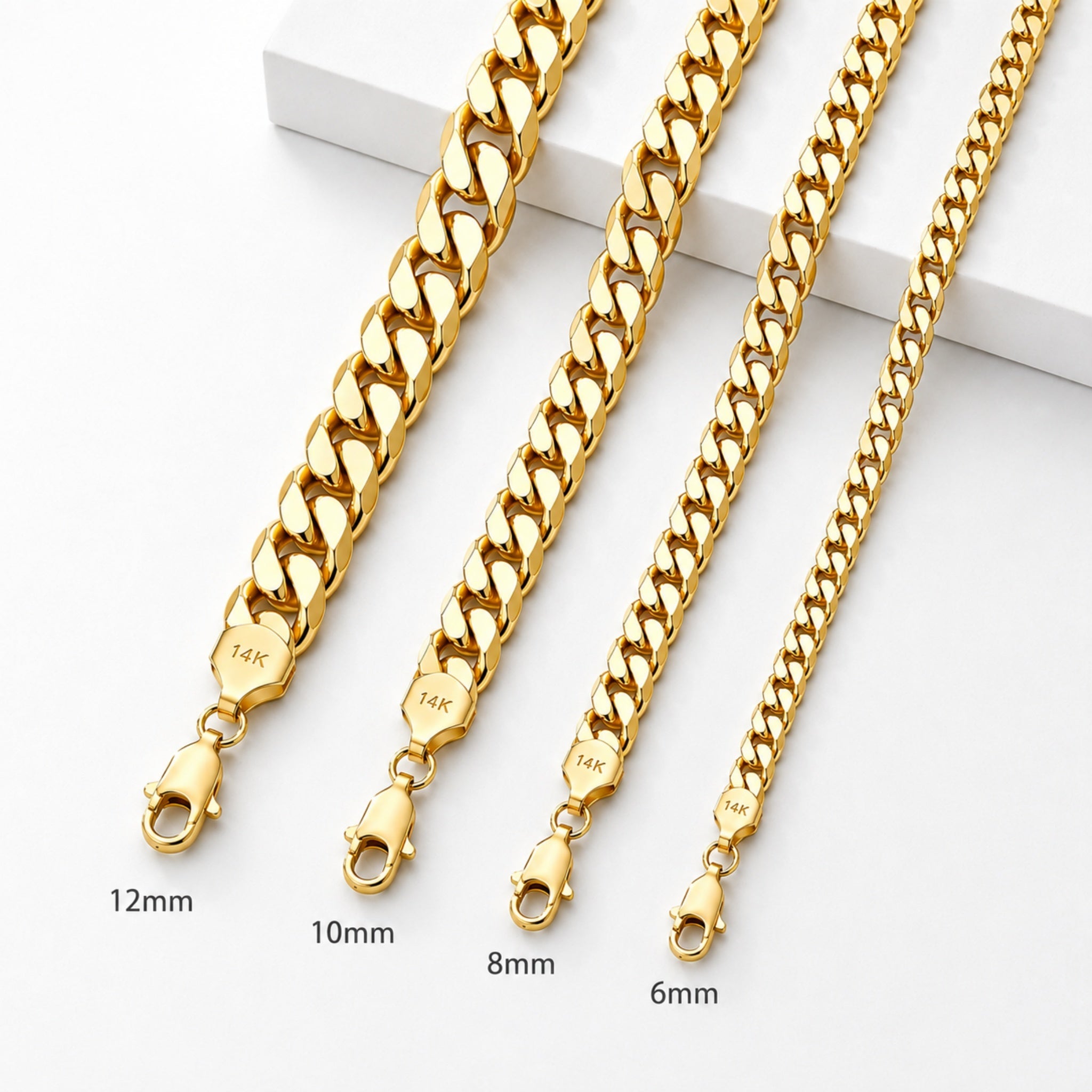 14K Gold Solid Handcrafted Cuban Link Necklace
