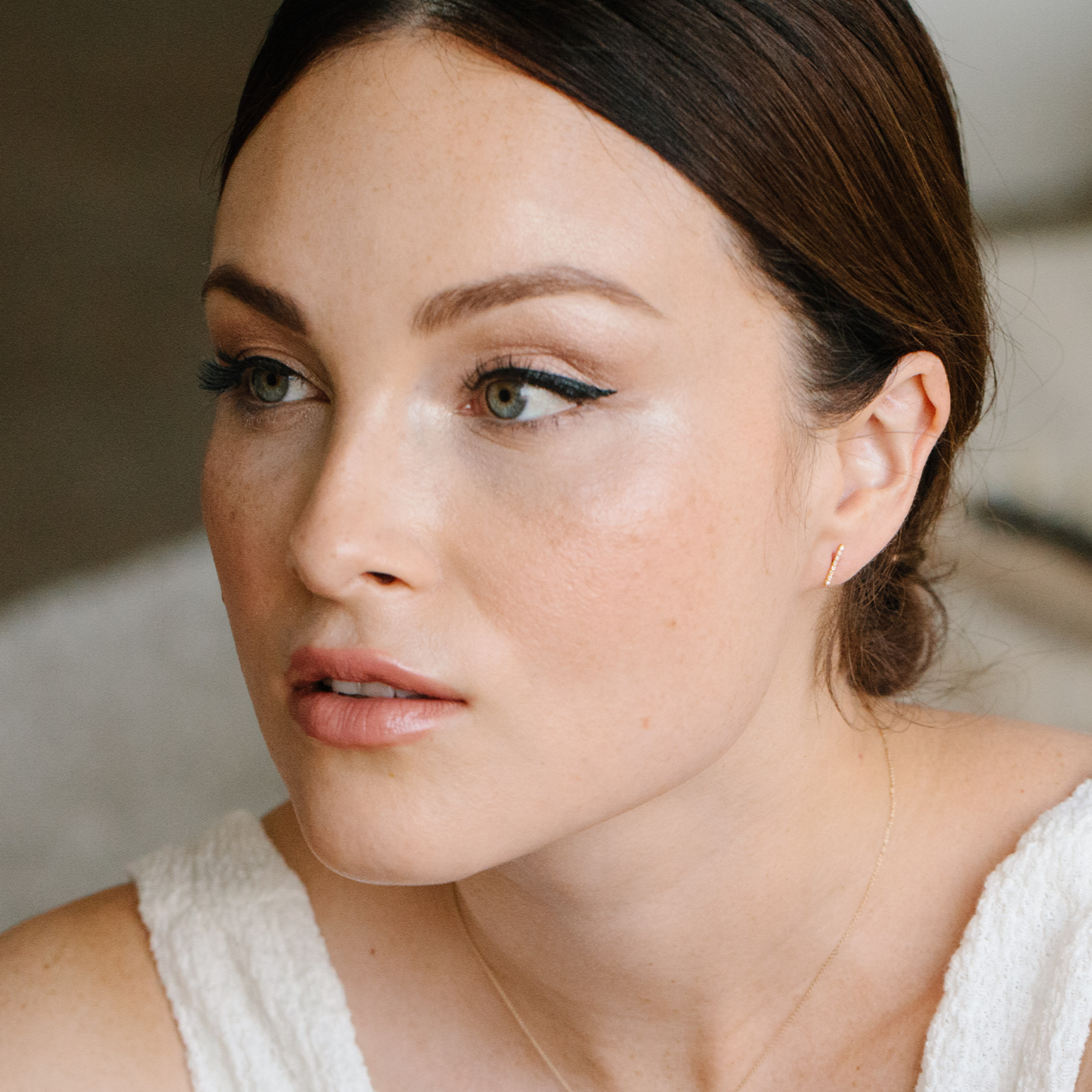 14K Gold Seraphine Brilliant Bar Earrings